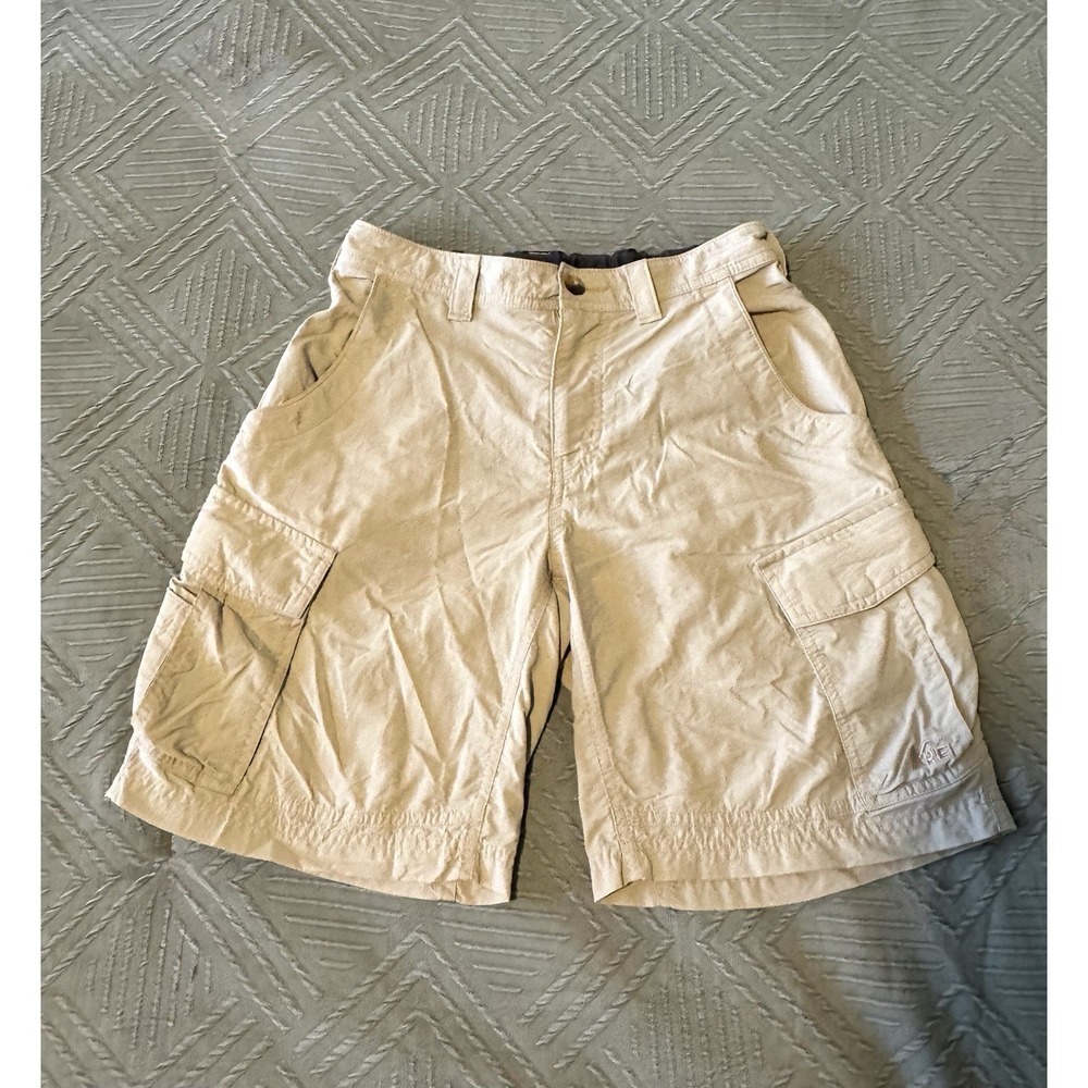 REI Cargo Shorts Mens S Khaki Beige Nylon Pockets Lightweight‎ Outdoors Hiking